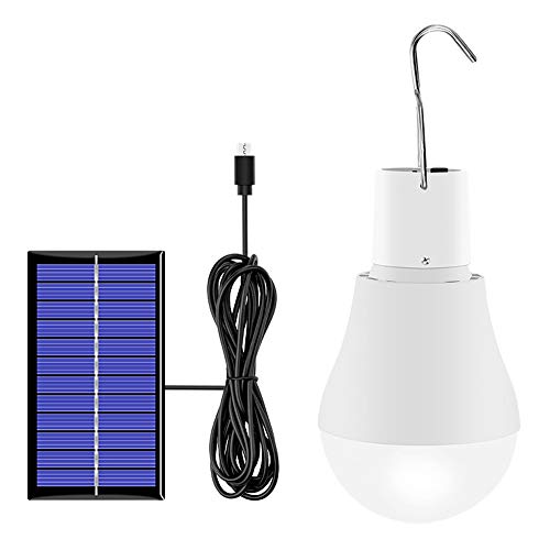 XUNATA Portable Solaire alimenté Ampoule LED Lampe Urgence Solaire Lumière avec Ampoule à Crochet pour Camping,Pêche,Randonnée,Intérieur Cover