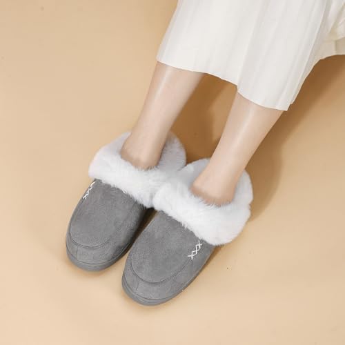 Women's Fuzzy Memory Foam Slippers, Fluffy Winter Bedroom Slippers, lightweight Slip-On Warm House Shoes for Indoor & Outdoor Comfort Non-Slip Sole Slipper Gifts for Women Her Mom4