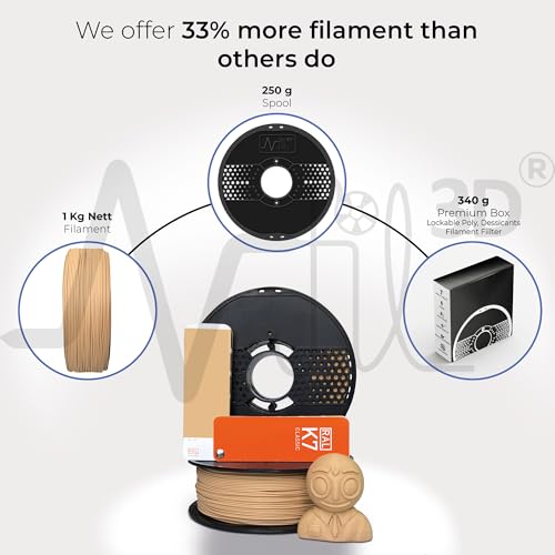 Image of NFIL3D 1KG Net Turbo Finish PLA+ Beige 3D Printer Filament | Filaments for 3D Printer| 1.75mm| Accuracy + /- 0.015mm | 1000g 3D Filament, 250g Spool, 350g Packaging Weight (Total Weight 1.6KG)
