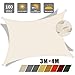 Produktbild JYYnet Sonnensegel, Sonnensegel Sonnenschutz Sonnensegel Wasserdicht UV-Schutz Polyester Sonnensegel für Garten Balkon Terrasse Camping (3×4m, Cremeweiß)