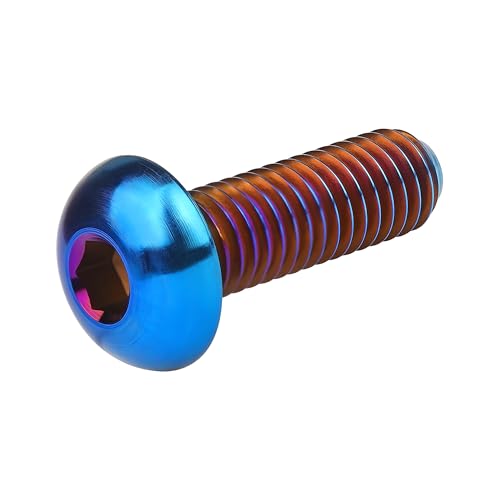Image of Titanium Bolt M4x6 8 10 12 15 20mm Hex Head Screws for Bicycle Pack of 4 (Burnt Blue, M4x12mm)