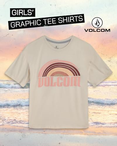 Image of Volcom Girls Shirts - Casual Crewneck Short Sleeve Graphic Tee Trendy Tops - Breathable Girls Summer Clothes