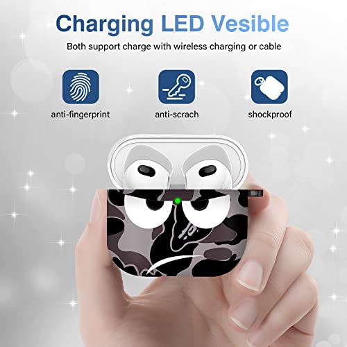 Image of for Airpods 3 Case 2021, Don't Touch Me for Airpods Cover with Keychain Soft Cute Shockproof Cover for Women Men Compatible with for Airpods 3 Charging Case,Grey