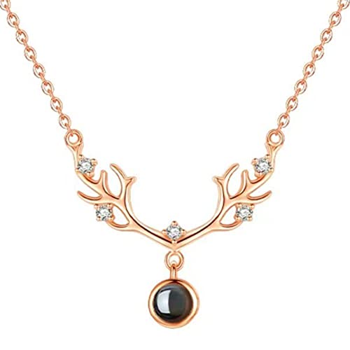 Collier projection Je t'aime en argent et chaîne de clavicule faon