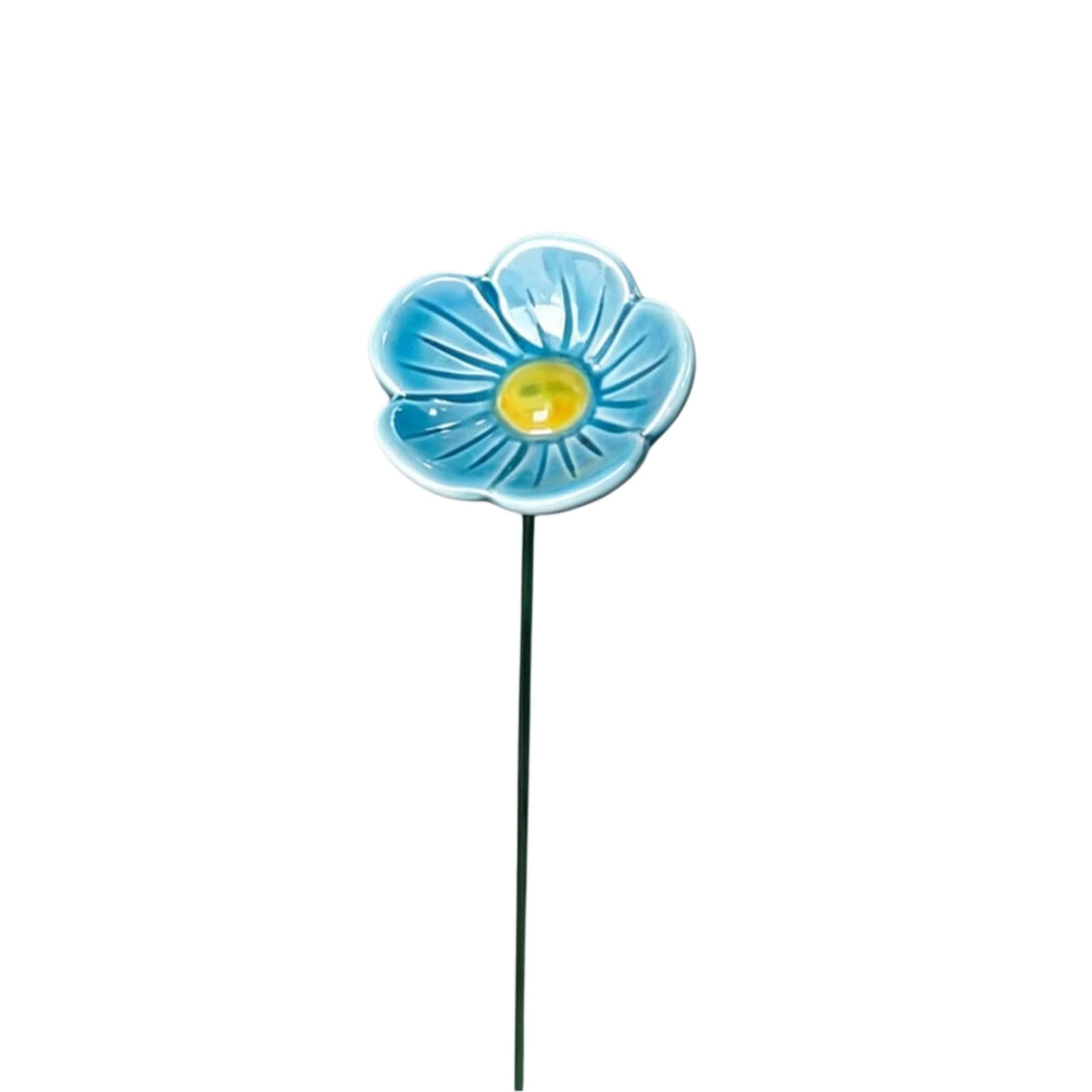 APGLSXY Realistic Ceramic Floral Arrangement for Shelf Display Decorative Single Stems Flower Ornament for Coffee Table Ceramic Rose