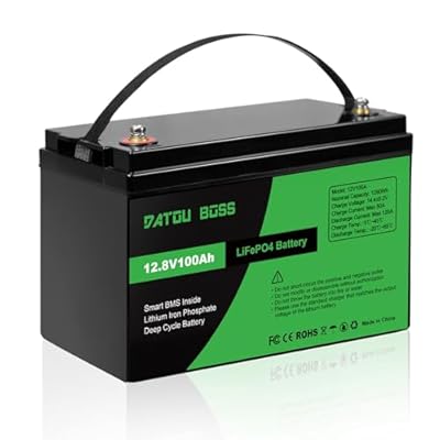 DATOUBOSS 12V 100Ah LiFePO4 Battery, Built-in 100A BMS, 1280Wh Rechargeable Lithium Battery, 15000+ Deep Cycles, Group 31 Battery for RV, Solar, Marine, Off-Grid, Home Energy Storage