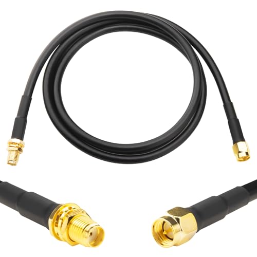 Boobrie SMA Upgraded Antenna Cable LMR200 Equivalent SMA Male to SMA Female Coaxial Cable 3.3ft Extension Jumper Cable Low Loss for WiFi Antenna/Router/GPS/Radio Communications