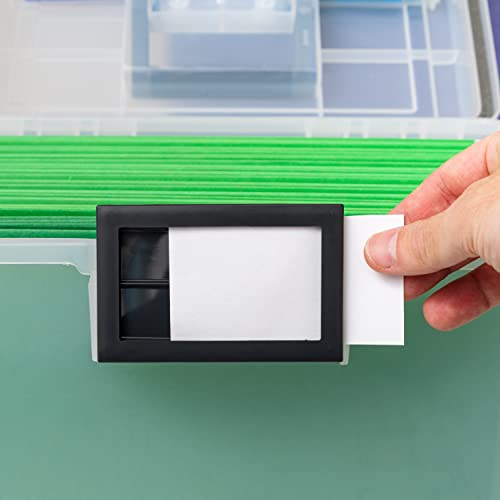 Iris Usa 19 Qt. Weatherpro Letter Size Portable File Box, 4 Pack, Plastic Storage Container With Organizer-Lid And Seal And Secure Latching Buckles, Weathertight, Clear With Black Buckle #TOP3