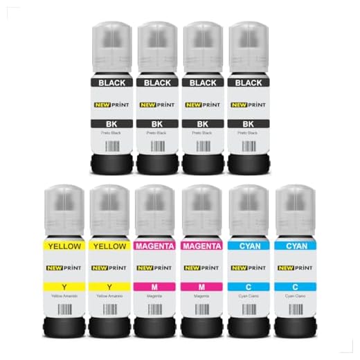 10x Refil Tinta New Print 544 Para Epson L3150 L3250 L3110 L5190 L3210 L5290 L5590 T544