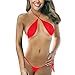 SHERRYLO Sheer Bikini Mini Micro Bikinis Mesh Swimsuit Mini See Through Wrap Around Top G String Tanga Bottom Skimpy Bathing Suit Red