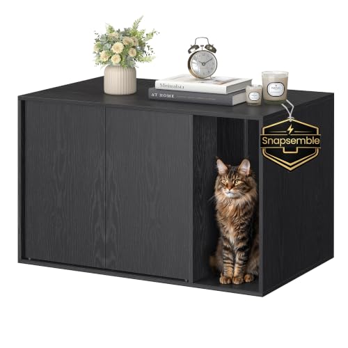 SONGMICS HOME Katzenklo Schrank, superschnelle werkzeuglose Montage...