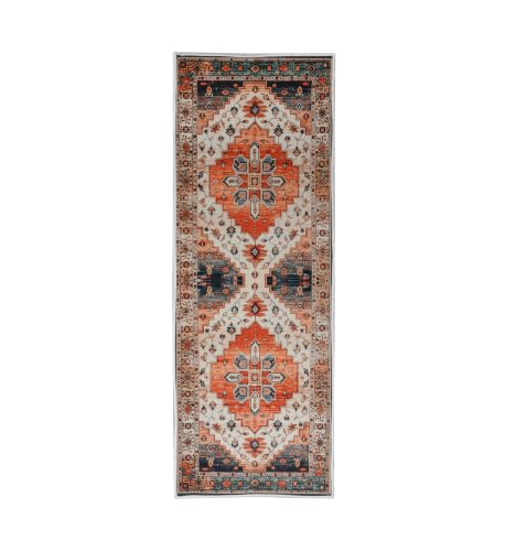 Image of Rugcomf Runner Rug for Hallways Kitchen Rug Non Slip 22 * 45 cm Washable Rugs with Rubber Backing Soft Floral Carpet Runner for Hallways, Kitchen, Laundry, Bedroom, Bathroom(Multi)