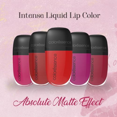 Image of COLORESSENCE Intense Liquid Lip Color | Long Lasting, Smudgeproof, Waterproof and Intense Color Formula for Long Lasting Effect | 9+ Hours Intense Wear & Velvety Matte Finish | Sugar Plum | 8ml