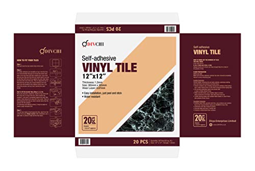 DIVCHI Marmeren Effect, 12 Inch x 12 Inch, Zelfklevende Vinyl Vloertegels (100 stuks) - Image 3