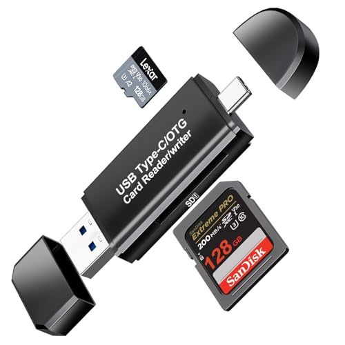 SD Card Reader for Android Photography Accessory Memory Card Reader with TF/SD Dual Slot for Computer, PC, MacBook, iPhone 16/15, iPad Pro, Chromebook, Samsung Galaxy S24/S23/S22/S21/S20, More