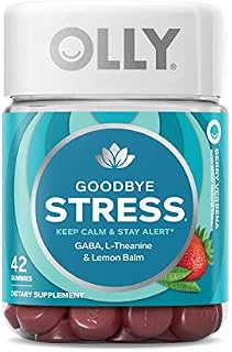 OLLY Goodbye Stress Gummy, 21 Day Supply (42 Count Gummies), Berry Verbena, GABA