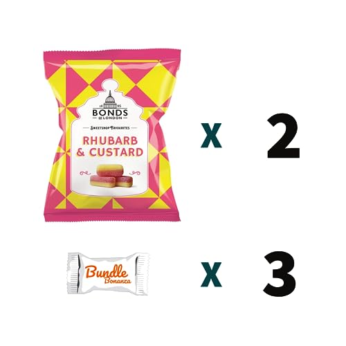 Bonds of London RHUBARB & CUSTARD Flavored British Import (2 Pack) W/Bundle Bonanza Candy - Thumbnail 2