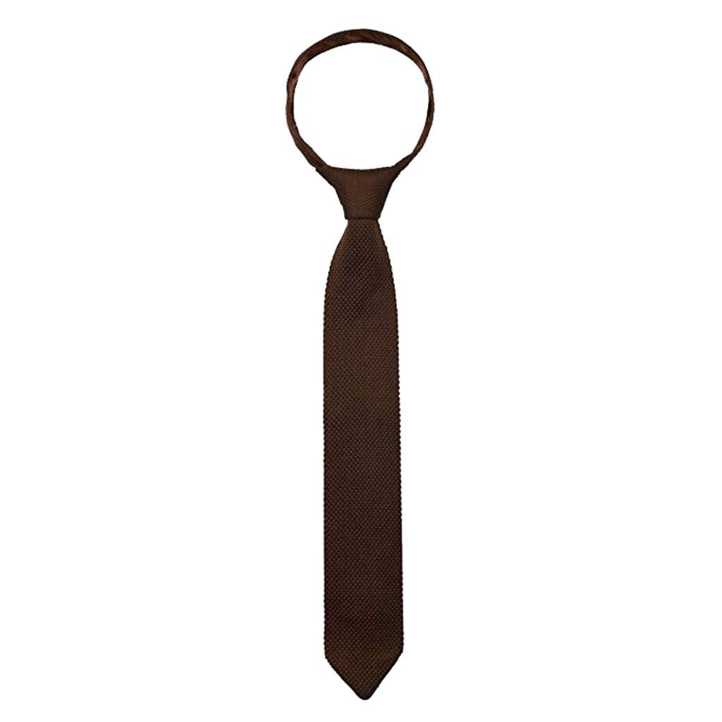CALANDIS® Men's Fashion Knitted Solid Necktie Casual Narrow Skinny Woven Tie Brown | Ties | Mens Accessories-image-19