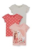 Kollektion: Daywear C&A Kinder Mädchen T-Shirt Motivprint Bedruckt Unifarben 3er Pack Multipack pink 116