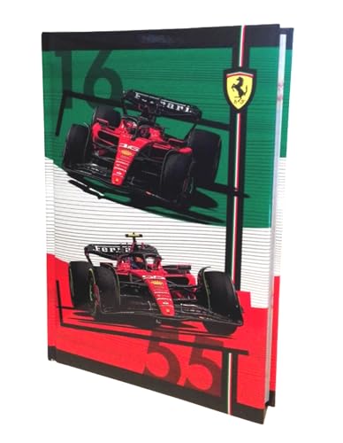 PRESTIGE & DELUXE Agenda compatibile con diario scuola Ferrari rosso tricolore 2026-2027 F.to Standard 18x14cm + portachiave fischietto e penna colorata