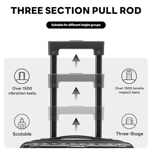 4-Piece Hardside Luggage Set with Cup Holder & USB Charging Port, TSA Lock, 360° Spinner Wheels, Durable Travel Suitcase Set for Family Trips, Unisex2