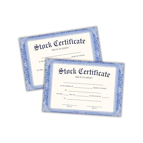 Certificats de propriété des actions imprimables pour sécuriser vos associés
