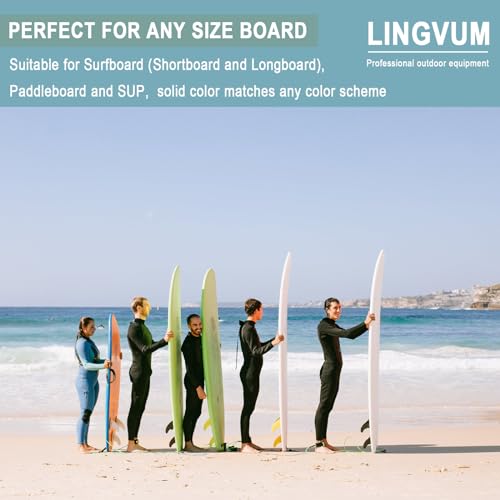 LINGVUM Surfboard Leash Premium Straight Surf Leash SUP Leg Rope 6/7/8/9 feet for Any Surfboards, Longboard, Paddleboard and Shortboard(Blue,6FT) - Thumbnail 6