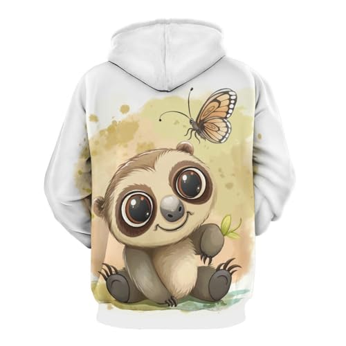 Sweat à capuche koala imprimé poétique pullover manches longues S