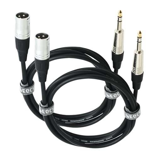 Câble XLR mâle vers jack TRS équilibré Lot de 2 x 6,6 m avec blindage robuste