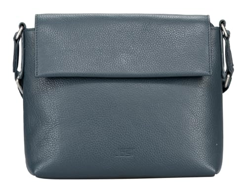 Bolso bandolera de cuero genuino JOST Vika azul petróleo estilo casual
