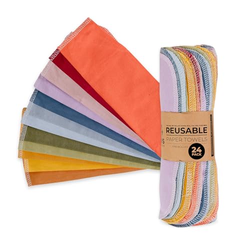 Zero Waste Reusable Paper Towels, Organic Cotton Flannel Wipes for