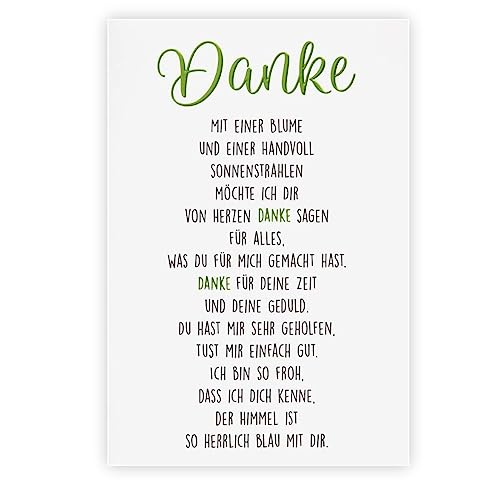 bsb Dankeschön Karte - Dankeskarten in 11,5 x 17,0 cm - schöne Karte Danke mit herzlichem Text Motiv - liebevolle Danke-Karte - Dankeskarten Hochzeit & Co. - Danke Karten mit Umschlag