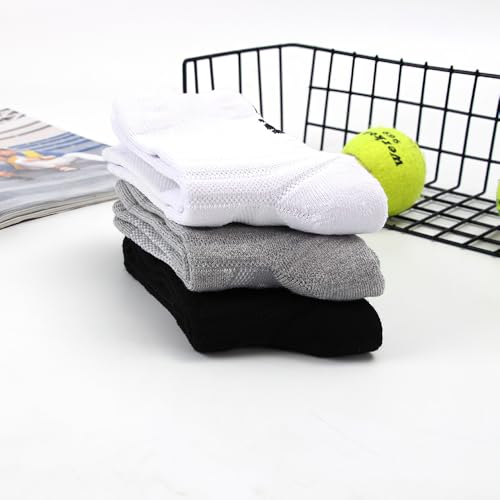 5 Pairs Men's Sports Crew Socks Sweat-Absorbent Friction-Reducing Anti-Slip Socks for Basketball Running Badminton Biking3