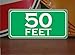 50 Feet Metal Sign Golf Course Yardage Marker Green Country Club Driving Range
