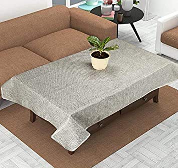 Linen Basics Washable Jute Classic Heat Resistant Rectangular Table Cover for Kitchen/Dining Table (Grey, 36 X 54 Inches Centre Table, Pack of 1)