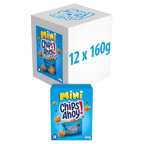 Chips Ahoy Mini Galletas Cookies, Dulces Pepitas de Chocolate, Pack 20 Bolsitas x 160 g