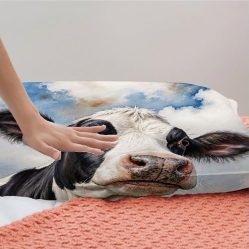 Housse de couette vache 90x190 cm avec taie en microfibre douce - 7