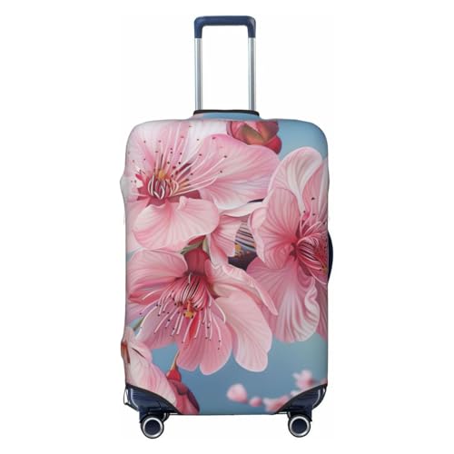 Japanese Cherry Flowers Print Washable Suitcase Cover Personalized Luggage Protector Travel Elastic Anti Scratch