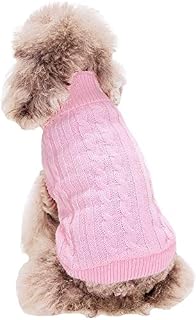 FAMI Dog Clothes Dogs Sweater Soft Puppies Clothing Winter Puppy Sweaters Warm Outfit for Dogs Small XS S Cat Apparel (Pink,Large)