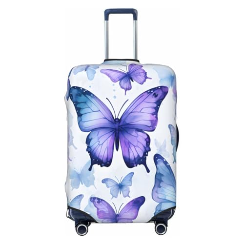 Watercolor Butterflies Travel Luggage Cover Elastic Suitcase Covers Washable Anti Scratch Luggage Dust Covers Protector, Fits 18-21 inch Luggage, S