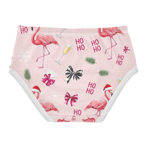 Christmas Flamingos Pink Toddler Underwear Girls, Girls Cotton Underwear, 2T–8 Years2