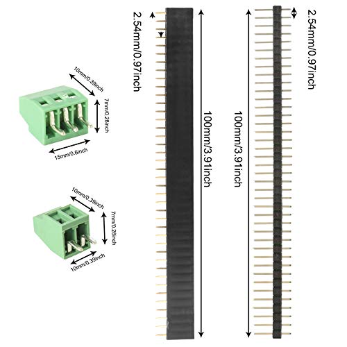 DEYUE 60 Pcs PCB Perforated Printed Circuits Boards Kit | 28 Double-Sided Prototyping PCBs Circuit Boards | 20 Female/Male Header Connector Pin | 12 PCB Terminal Blocks and A Happy DIY