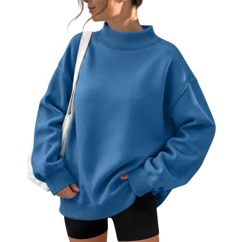 Mock Neck Oversized Sweatshirts for Women Pullover Tops Top Street - image 2