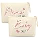 Xuniea 2er Set Kosmetiktasche „Mama Kram“ & „Baby Kram“ für Werdende Mütter