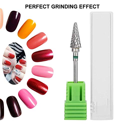 Nail Drill Bit, Tungsten Steel Nail Art Manicure Drill Bits Electric Pedicure Manicure Grinding Head Accessories(Green) #TOP2