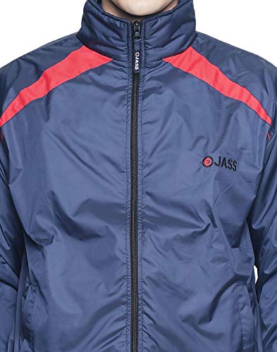 Image of OJASS Men OJASS Jacket for Men,Lightweight & Wind-Resistant with Reflective Bike Jacket for Man High Neck Relaxed Fit-Stylish Windbreaker for Outdoor & Biking Black With Grey