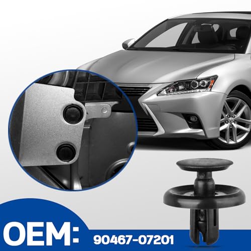 Image of UNIGT 120 pcs Engine Under Cover Push-Type Retainer Clips Compatible with Toyota Lexus Camry Corolla Body Clips Replace 90467-07201 with Tool