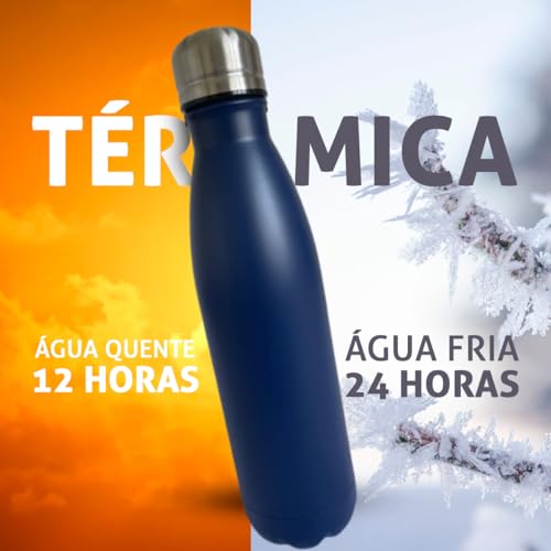 Garrafa De Água Portatil Inox Térmica Squeeze Com Camada Dupla Para Academia Esporte 500 ML Quente F