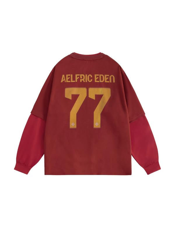 Aelfric Eden Męska damska bluza z okrągłym dekoltem z nadrukiem cyfrowym z długim rękawem, modny sweter na wiosnę i jesień, Y2K Streetwear