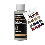 Furniture Clinic Leather Repair Paint & Dye | Self Seal Colourant for Quick and Easy Leather Repair | Suitable for Sofas, Car Seats, Shoes, Handbags - Light Grey, 50ml